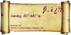 Janky Ádám névjegykártya